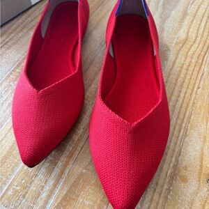 Rothy's The Point Red Flats Sz 8.5